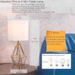 Gold Geometric Table Lamp with White Shade