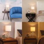 Gold Geometric Table Lamp with White Shade