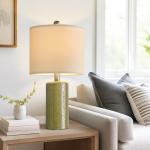 G-SAFAVA 20.25" Green Ceramic Table Lamp