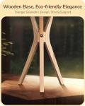 Modern Tripod Table Lamp with Natural Wood Legs