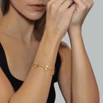 18K Gold Four Leaf Clover Bracelet for Women