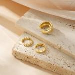 3Pcs Non-Piercing Ear Cuffs in Gold
