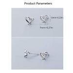 Tiny Sterling Silver Heart Earrings for Women