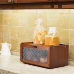 Retro Brown Kitchen Bread Box for Countertop