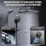 Veken High Pressure Rain Shower Head Combo