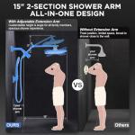Veken High Pressure Rain Shower Head Combo