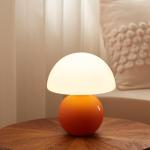 Orange Mushroom LED Table Lamp for Bedroom