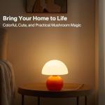 Orange Mushroom LED Table Lamp for Bedroom