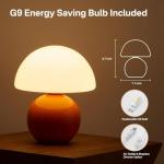 Orange Mushroom LED Table Lamp for Bedroom