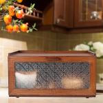 Retro Brown Kitchen Bread Box for Countertop