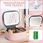 LED Mirror Makeup Bag with Adjustable Brightness