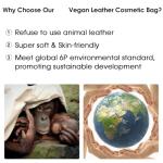 Sage Green Vegan Leather Makeup Bag for Travel