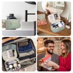 Sage Green Vegan Leather Makeup Bag for Travel