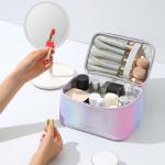 Large Waterproof Makeup Bag in Rainbow Pink