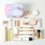 Large Waterproof Makeup Bag in Rainbow Pink