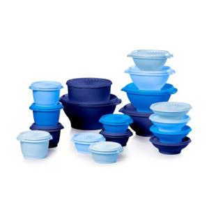 Vintage Blue 36-Piece Tupperware Food Storage Set