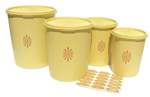 Harvest Gold Vintage Tupperware Canister Set of 4