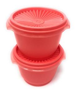 20 Ounce Orange Tupperware Bowl with Lid