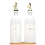 Olive Oil Dispenser Set with Bamboo Tray