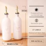 Olive Oil Dispenser Set with Bamboo Tray