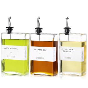 3-Pack Glass Olive Oil Dispenser Set