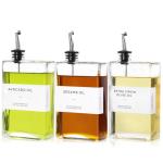 3-Pack Glass Olive Oil Dispenser Set