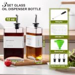 3-Pack Glass Olive Oil Dispenser Set