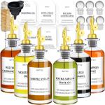 Olive Oil Dispenser Set with Spout and Labels