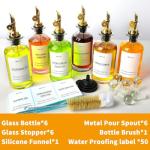 Olive Oil Dispenser Set with Spout and Labels