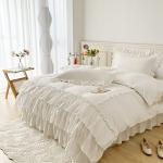 Ruffle Queen Duvet Cover Set in White