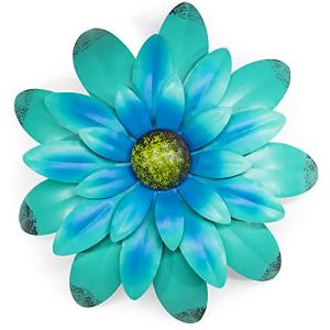 Blue Metal Flowers Wall Art for Home Decor