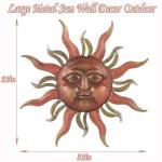 Large Metal Sun Wall Decor for Indoor and Outdoor