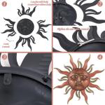 Large Metal Sun Wall Decor for Indoor and Outdoor