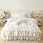 Ruffle Queen Duvet Cover Set in White