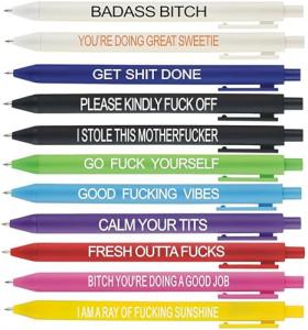 Funny 11-Piece Swear Word Ballpoint Pen Set