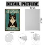 Funny Cat Bathroom Wall Sign - Welcome!