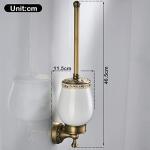 Antique Brass Toilet Brush Holder with Ceramic Cup