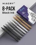 8 Pcs Smooth Black Gel Pens for School & Office