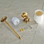 Antique Brass Toilet Brush Holder with Ceramic Cup