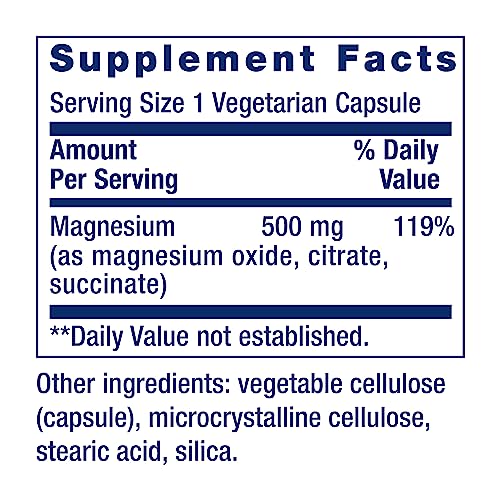 Life Extension 500mg Magnesium Veggie Capsules