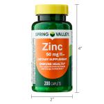 Spring Valley Zinc 50 mg Immune Support Caplets