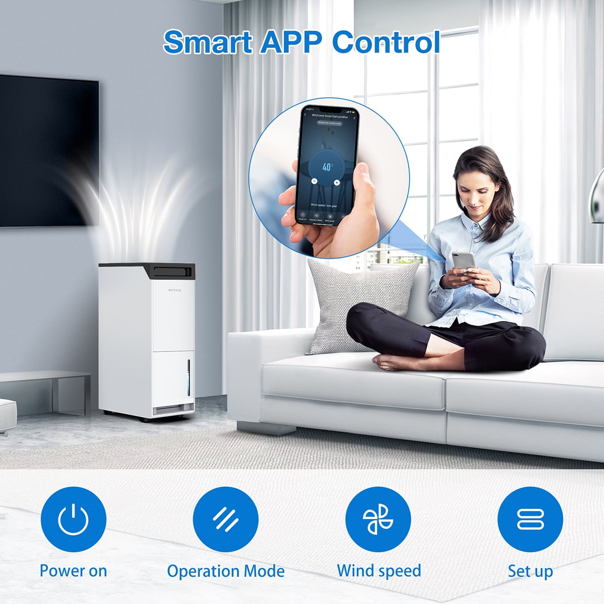 Smart WIFI Dehumidifier for Large Rooms