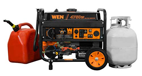 WEN DF475T Dual Fuel Portable Generator, 4750-Watt
