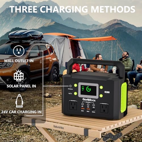 GENSROCK 300W Portable Power Station, 222Wh Solar Generator