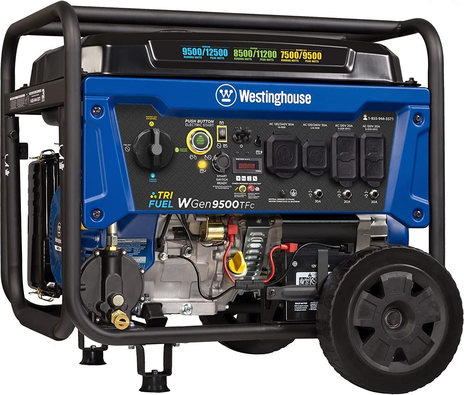 Westinghouse Tri-Fuel Portable Generator, 12500 Peak Watts