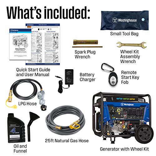 Westinghouse Tri-Fuel Portable Generator, 12500 Peak Watts
