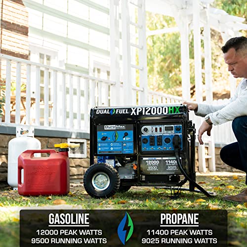 DuroMax XP12000HX Dual Fuel Portable Generator - 12000 Watt, Electric Start