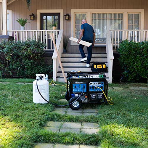 DuroMax XP12000HX Dual Fuel Portable Generator - 12000 Watt, Electric Start
