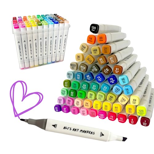 Ali's Alcohol Art Markers - 60 Vibrant Colors