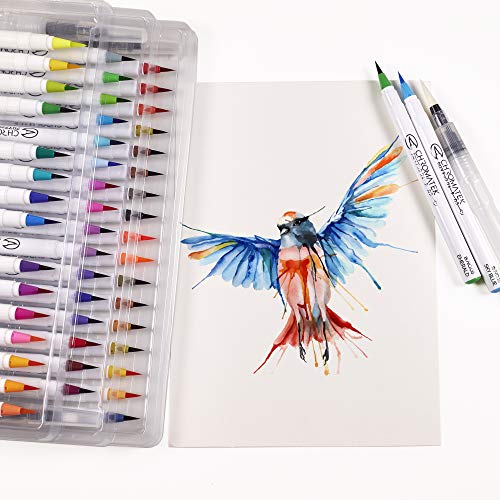 54 Unique Watercolor Pens with Blending Brushes